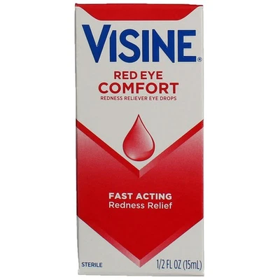 Paquete de 5 gotas para aliviar el enrojecimiento de ojos Visine Red Eye, 0,5 fl oz Foto 1 de 2