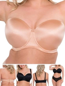 Sujetador sin tirantes Curvy Kate Smoothie moldeado con aros sujetadores multiusos lencería - Imagen 1 de 20