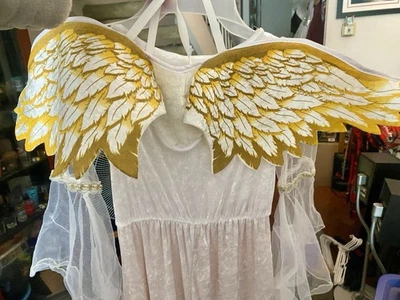 Disfraz de Ángel Halloween con Alas Talla Niño Mediana Foto 1 de 4