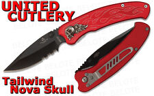 United Cutlery Tailwind Assisted Nova Skull Folding Knife Serrated UC2691S NEW