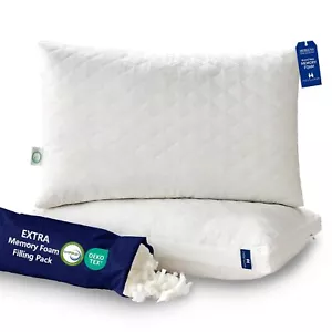 Memory Foam Pillows Standard Size Set of 2,Adjustable Gusseted Bed Pillow for... - Picture 1 of 7