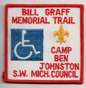 AE BSA Trail Patch, Bill Graff Memorial Trail, Camp Ben Johnston, S.W. Michigan  - Foto 1 di 1