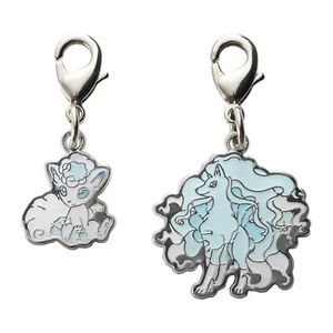 Pokémon Center Original Metal Charm A037 A038 Alolan Vulpix & Alolan Ninetales - Picture 1 of 2