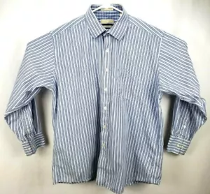 Michael Kors Men's Shirt Size XL 17.5 34/35 L/S Button Up Blue/White Striped - Picture 1 of 6