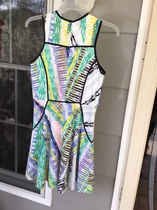 Shoshanna 97% Cotton Flare Size 6 Dress Lined Sleeveless Multicolors Size 8 - Picture 1 of 9