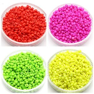 4 Boxs of 5000 Neon Color Glass Opaque Beads 2mm (10/0) + Storage Box
