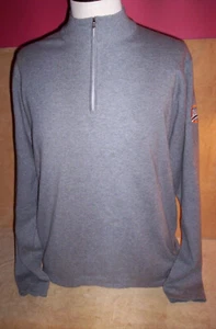 Peter Millar Crown Sport 1/4 Zip Retail $135 L Grey Pullover Sweater LS - Picture 1 of 4