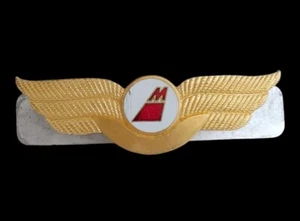 MEY-AIR Defunct Norwegian Airlines PILOT Cap Hat Wings Badge RARE op. 1970-1974 - Picture 1 of 5