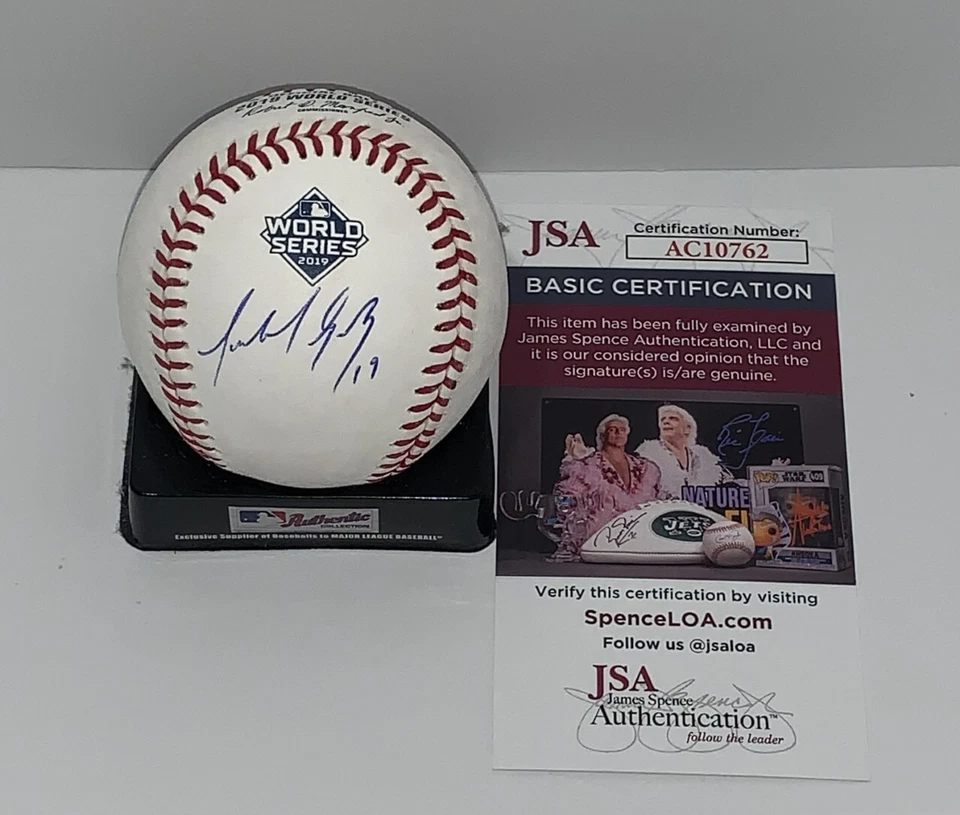 ANÍBAL SÁNCHEZ FIRMADO SERIE MUNDIAL 2019 BÉISBOL NACIONALES DE WASHINGTON CERTIFICADO DE AUTENTICIDAD JSA Foto 1 de 1