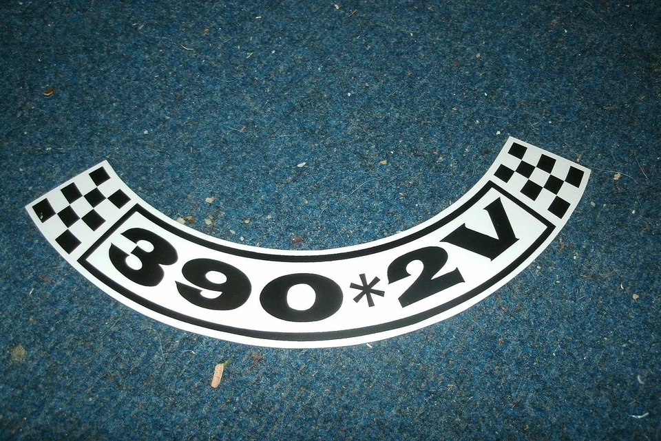 Mercury Montclair Parklane Colony Park 390 1965 1966 calcomanía filtro de aire 2 V blanco y negro Foto 1 de 1