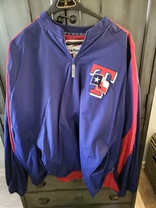 Majestic MLB Texas Rangers Baseball Club Pullover Jacket Sz XXL beautiful - Picture 1 of 4