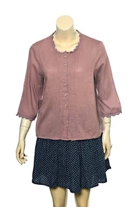 Ewa I Walla Vintage Lagenlook Blouse Top M 8 Women's Casual Buttondown NEW 38856 - Picture 1 of 7