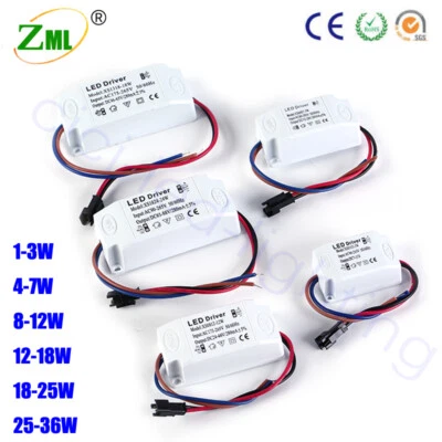 LED Driver 3W 18W 24W 36W DC 12V Transformer 300ma Power Adapter Home Converter - Image 1 of 4