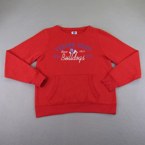 Vintage Fresno State Bulldogs Sweatshirt Womens XL Red NCAA Sweater Pullover ^ Cover