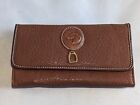 Vintage LESLIE FAY Brown Trifold Wallet with  Embossed Horse Head & Stirrup NWT