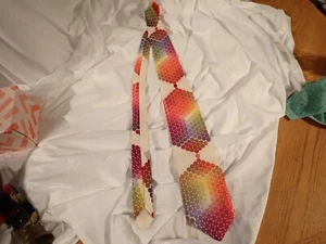Vintage 1969 Rochester Institute Of Technology RIT Multicolored Dots Necktie 70s - Picture 1 of 5