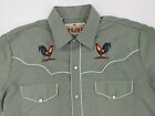 Vintage Tejas Western Long Sleeve Snap Shirt Size 40 Rooster