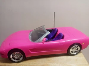 Barbie Corvette Convertible RC Car Pink Doll Mattel P3494 Lights Work, No Remote - Picture 1 of 12