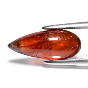 ๐ 3.44ct 14x6mm Pear Cabochon Orange Sapphire - Unheated Madagascar Gem - Picture 1 of 4
