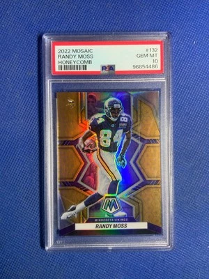 2022 Panini Mosaic #132 Randy Moss Honeycomb Minnesota Vikings PSA 10 - Image 1 of 2