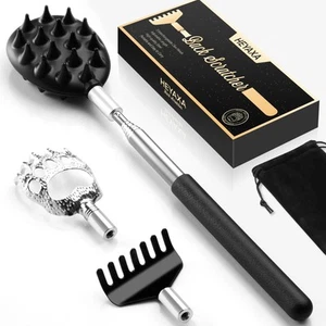 Telescoping Back Scratcher with 3Pcs Detachable Heads, Gifts for Christmas, S... - Bild 1 von 7