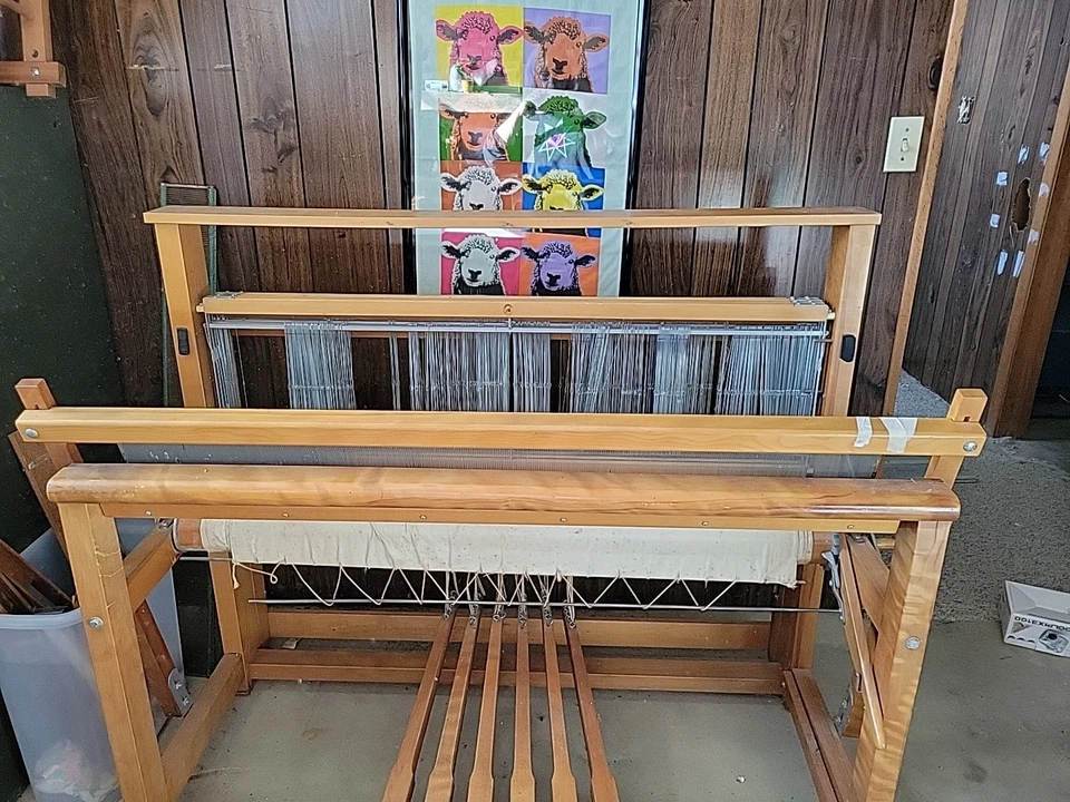  4 arneses telar de piso Leclerc NILUS 45 pulgadas de ancho marco de madera con herramientas adicionales Foto 1 de 4