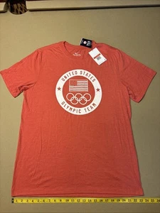 NEW Nike United States Olympic Team Men’s T Shirt Sz. L, Large Short Sleeve Red - Picture 1 of 7