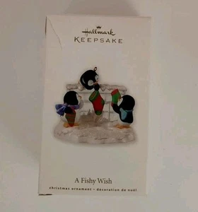 Hallmark Keepsake Ornament - Penguin Friends - 2010 A Fishy Wish - Penguin Frien - Picture 1 of 10
