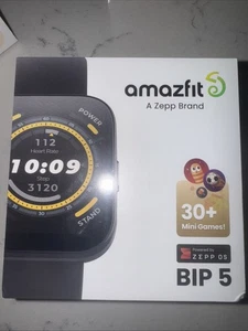 AMAZFIT BIP 5 SMART WATCH SOFT BLACK - FACTORY SEALED - Picture 1 of 3