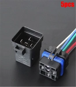 5Pcs Auto Relay/Socket 12V Dc 40A 5Pin Waterproof Integrated Automobile Relay gn - Picture 1 of 2