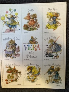 Vintage VERA THE MOUSE Sticker Sheet Scrapbook Planner Craft Stickers - Picture 1 of 4
