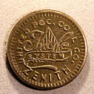 SCARCE West Virginia coal scrip token- United Poc. Coal Co., 1¢, Crumpler, W.Va. - Picture 1 of 2