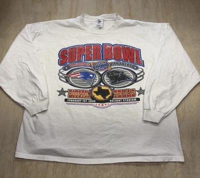 Vintage shirt súper bowl patriots vs panthers 2004 sz xl boxy - Image 1 of 4
