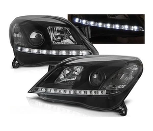 Faros para OPEL ASTRA H 2004 2005 2006 2007 2008 2009 luz diurna negro LHD - Imagen 1 de 1