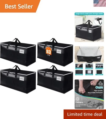 Extra Large Moving Boxes Bags with Zipper Handles Tag Pocket Storage Tote - Image 1 of 4