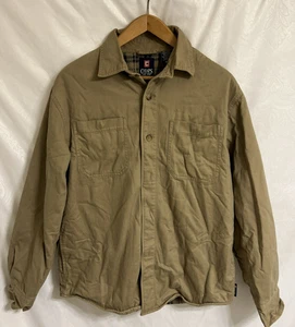 Chaps Brown Denim Medium Men's Lined Jacket Work Hunt Coat Measurements in Pics - Picture 1 of 17