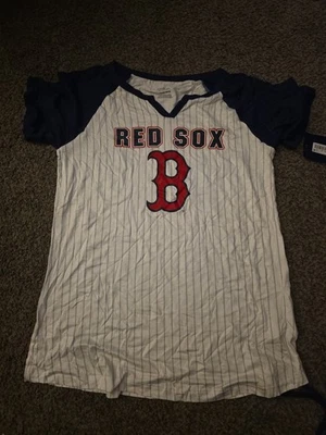 Camisa a Rayas Medias Rojas Boston Niñas Grande 14/16 Equipo Atletismo MLB NUEVA CON ETIQUETAS Foto 1 de 3