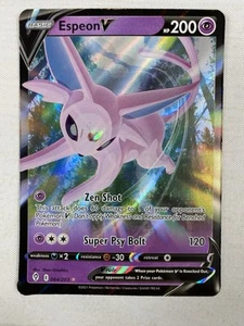 Espeon V 064/203 Evolving Skies NM Ultra Rare Pokemon Miscut Error Bubble Corner - Picture 1 of 4