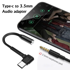 Right Angle USB-C to AUX 3.5mm Audio Adapter Headphone Jack DAC iPhone Samsung - Picture 1 of 9