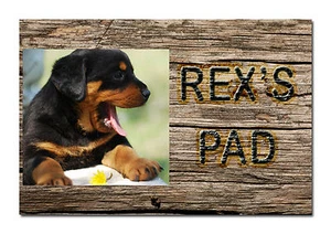 PERSONALISED ALUMINIUM OLD WOOD EFFECT KENNEL SIGN - Picture 1 of 3