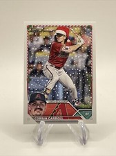 2023 Topps Holiday Corbin Carroll Santa Hat Candy Cane Bat SP Rookie RC #H113