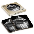 2 x Boxed Square Coasters - BW - Super Yacht Power Boat Cruise  #37064