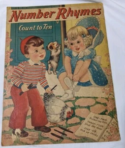 Vintage Number Rhymes count to ten #3497 copyright 1941 - Picture 1 of 8