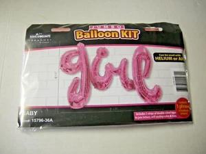 Balloon, Girl Script Letter By Kaleidoscope, Pink, 4 Jumbo Letters, Brand New - Picture 1 of 1