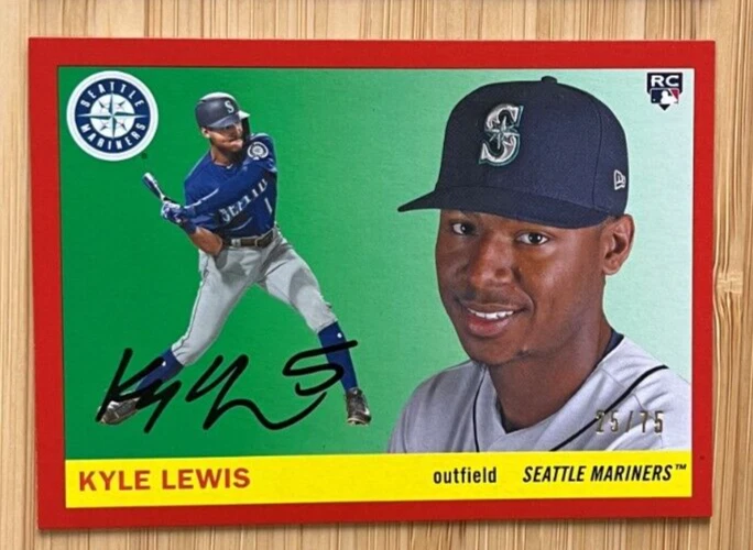 Kyle Lewis RC #25/75  2020 Topps Archives RED Rookie - Rare - SP - Mariners #37