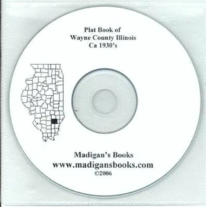 Wayne Co Illinois IL 1930er Atlas Plat Buch Genealogie Geschichte Landbesitzer CD - Bild 1 von 1