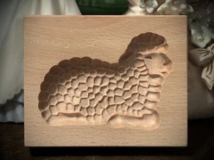 German Springerle Cookie Mold Carved Wood Lamp Sheep Easter Spring - Picture 1 of 24