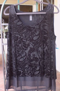 Dressy Black Sleeveless Shell, Holiday, XL, NWT - Picture 1 of 5
