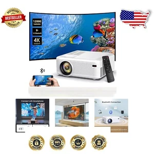 Bluetooth Mini Projector: 300-Inch Screen, 4K Support – Ideal for Entertainment - Picture 1 of 9