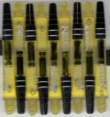 NitroTech Yellow Medium Polcarbonate/Aluminum Top Dart Shafts: 1 set of 3 - Image 1 of 4
